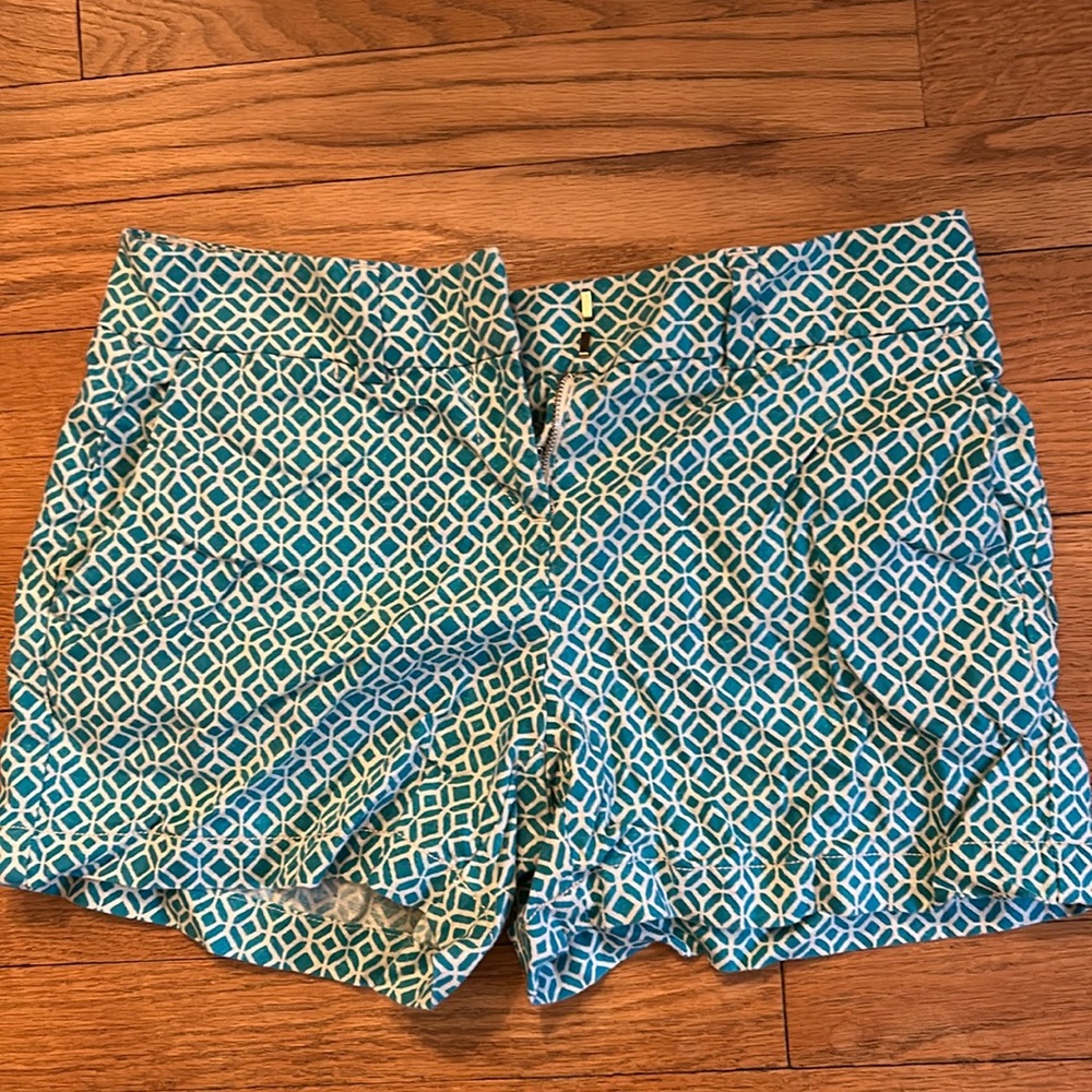 Loft turquoise print shorts Size 0